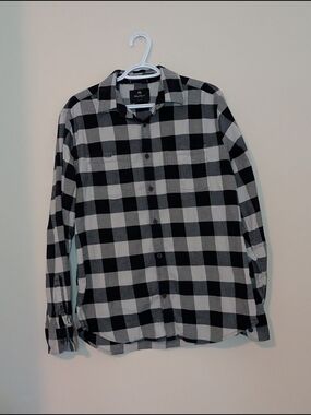 Women's, Wind River, Black & White Button-Down Shirt, Size Medium